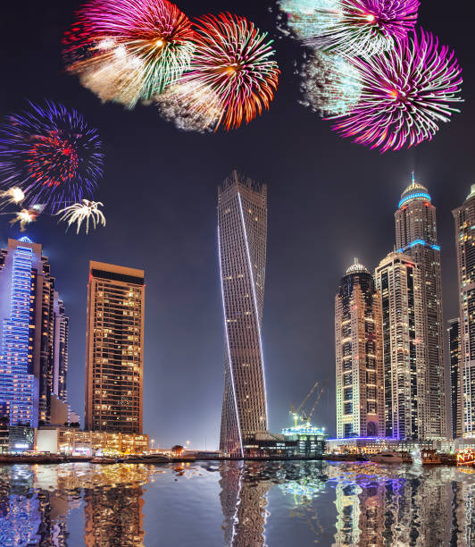 istock New Year fireworks display in Dubai Marina, UAE 650606338