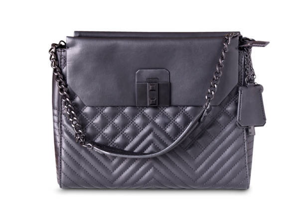 istock Womens handbag black leather isolated. 650607468