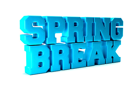 Spring Break Season Word. 3D Rendering Illustration