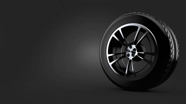 istock Car tire on gray background 650616494