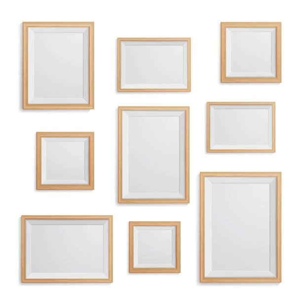 istock Realistic Photo Frame Vector Set. Collection Of Empty Blank. Realistic Picture Frame On The White Wall. Design Template For Mock Up 650617324