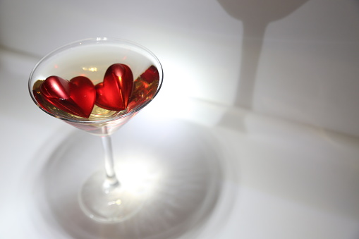 Heart in a martini glass
