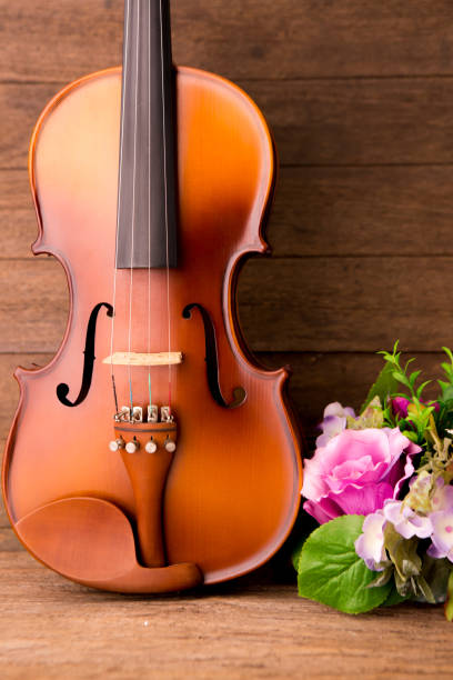 istock violin in vintage style on wood background 650635084