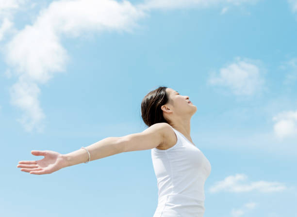 istock Young woman with hands stretched 650635396