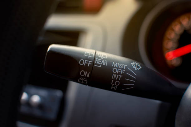 istock Integrated car windshield wiper and rear wiper switch toggle. 650636400