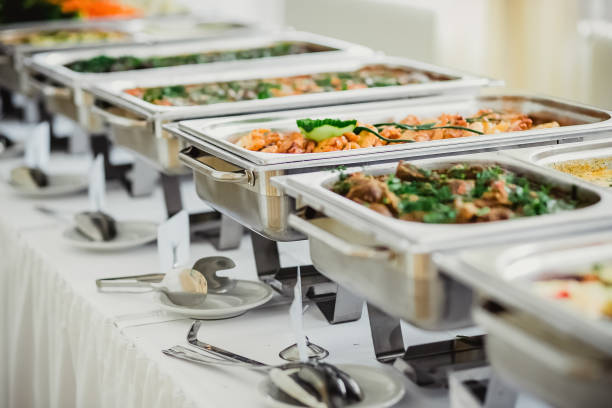 Catering Food Wedding Event Table Catering Food Wedding Event Table buffet stock pictures, royalty-free photos & images