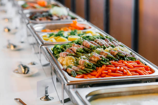 Catering Food Wedding Event Table Catering Food Wedding Event Table buffet stock pictures, royalty-free photos & images