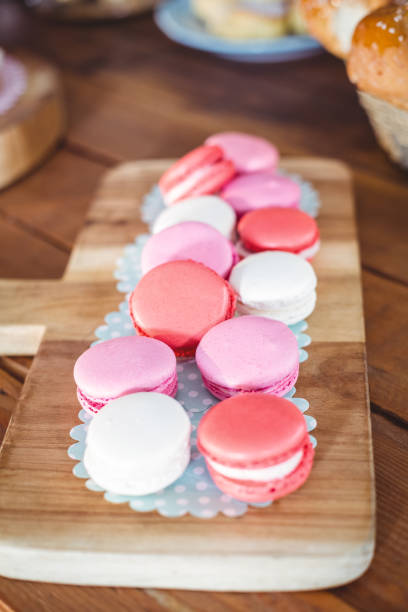 istock Tray of macaroon on counter 650648174