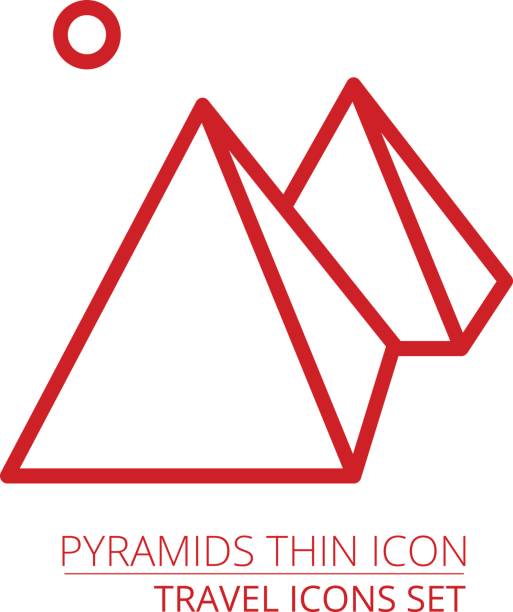 Egyptian pyramids line icon. Egyptian pyramids line icon. Part of travel icons set blue ridge mountains vector stock illustrations