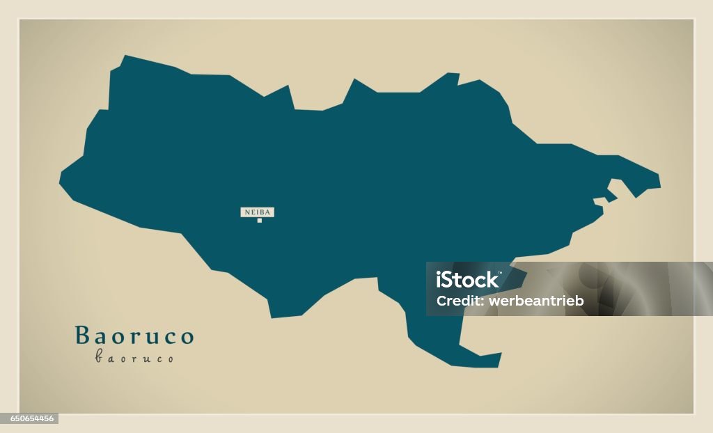 Baoruco Modern Map Baoruco Do Illustration Silhouette Stock Illustration ...