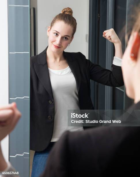 Successful Beautiful Young Smart Woman With Power Girl Body Language Stock Photo - Download Image Now