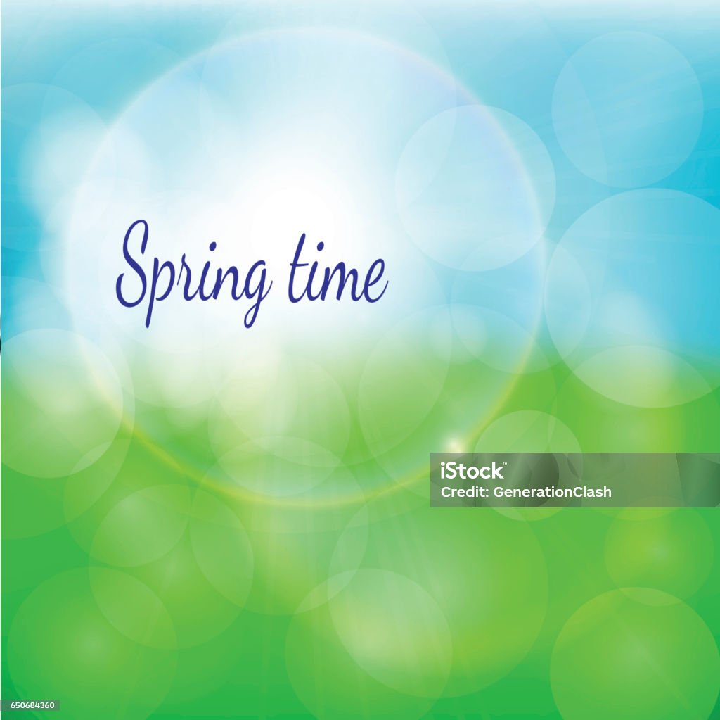 Spring Reflection Background Spring Natural Background With Bokeh And Reflections Effects Stock ...