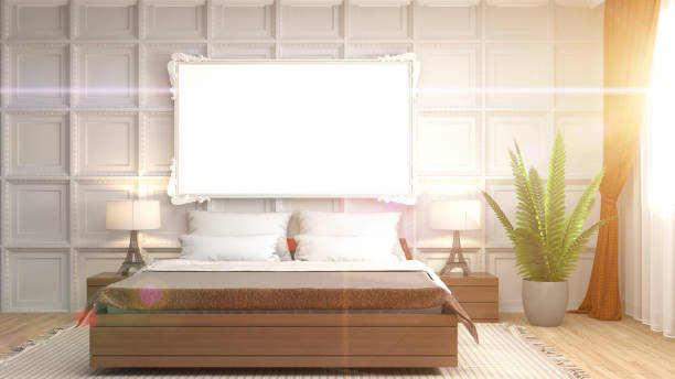 istock mock up poster frame in interior background. 3D Illustration 650685002