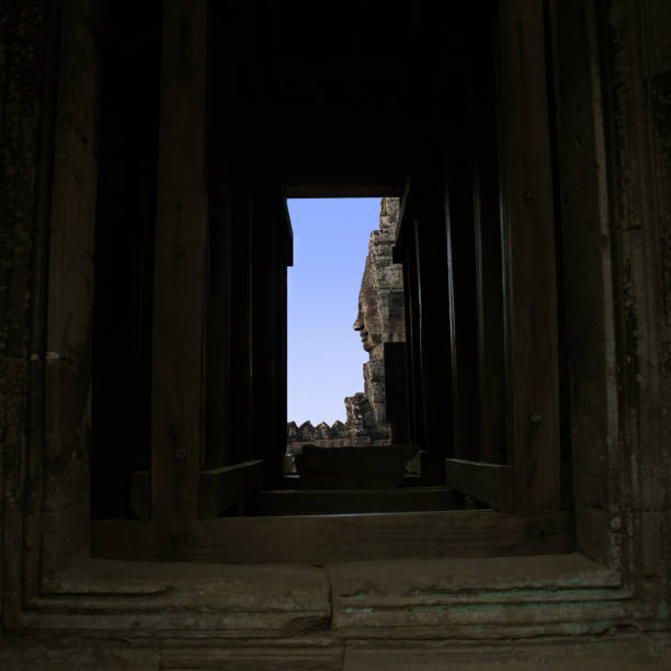 Stylistic device of temple Bayon in Cambodia