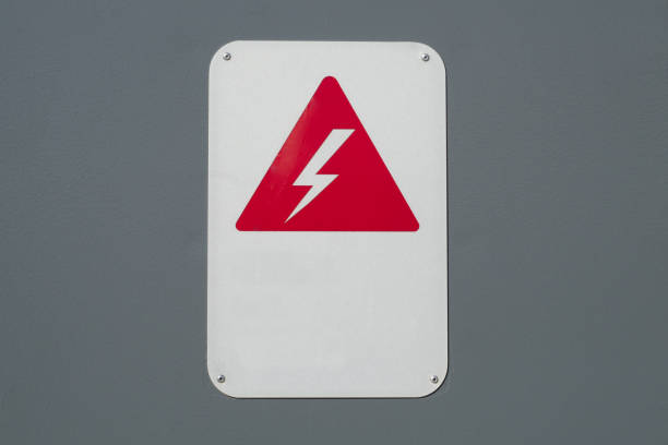 caution sign high tension electric voltage risk of shock