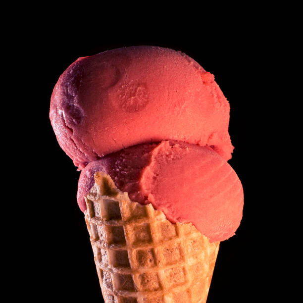 istock Isolated Strawberry Sorbet Ice Cream 650694364