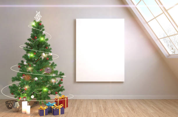 istock Christmas tree with decorations in the living room. 3d illustration 650695824