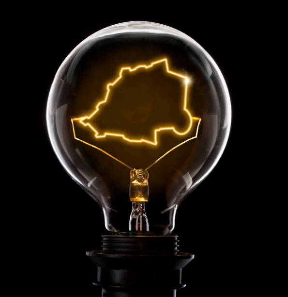 istock Lightbulb with a glowing wire in the shape of Vatican City (series) 650696880