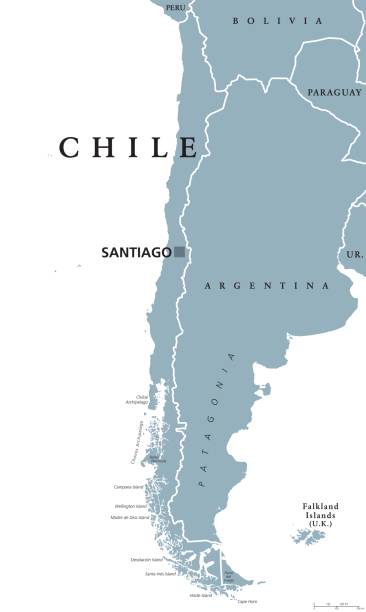 チリの政治地図 - argentina map chile cartography点のイラスト素材／クリップアート素材／マンガ素材／アイコン素材