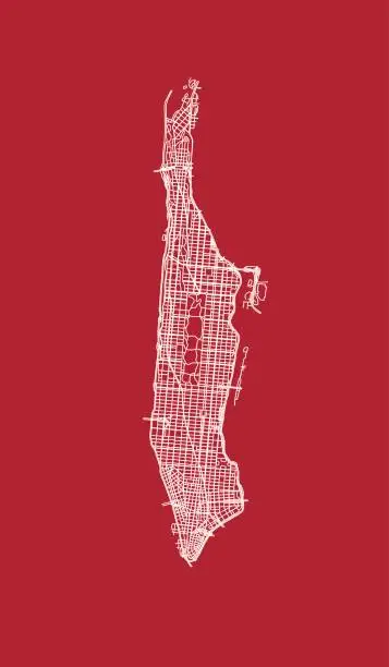 Vector illustration of Lace of Manhattan streets.