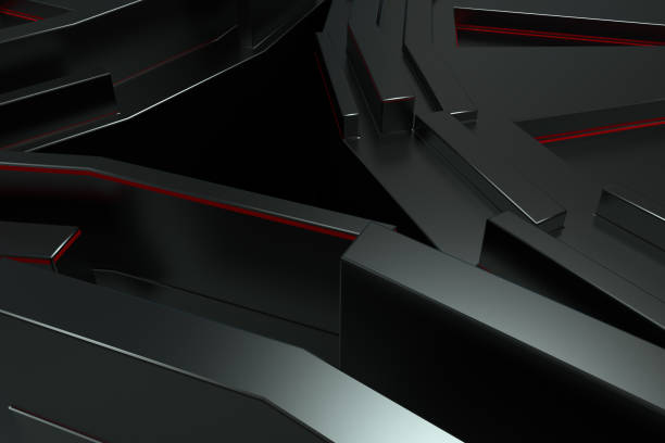 istock Dark futuristic technological background with glowing lines 650711188