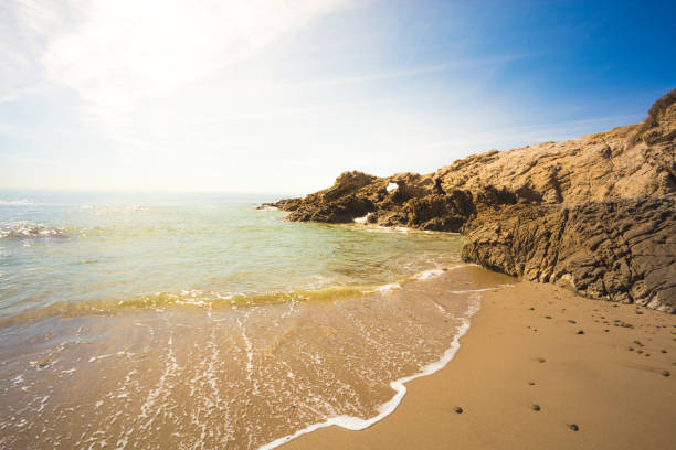 A stock photo of the Beach in Malibu, California. Perfect for designs or articles about Los Angeles, Malibu or the Pacific Coast in Southern California