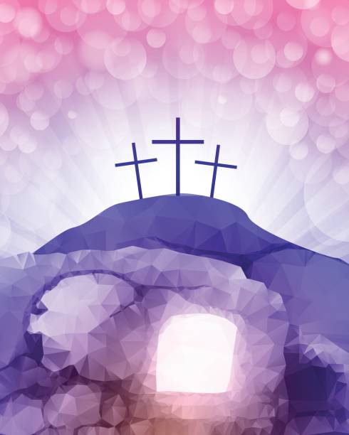 부활 - cross cross shape religion easter stock illustrations
