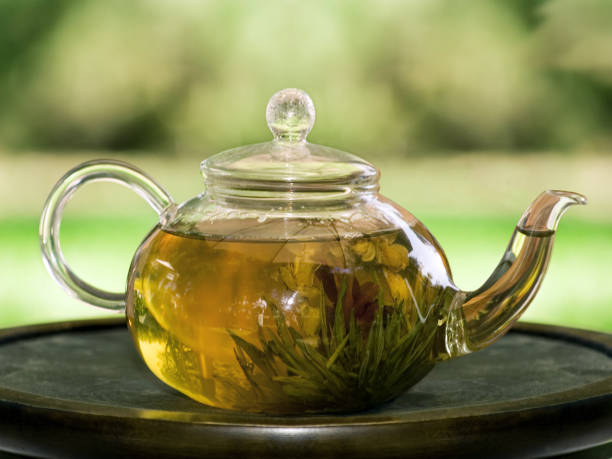 istock Glass Pot of Tea with Jasmine 650718934