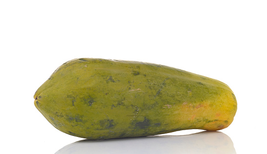 Fresh ripe papaya on a white background, STACK