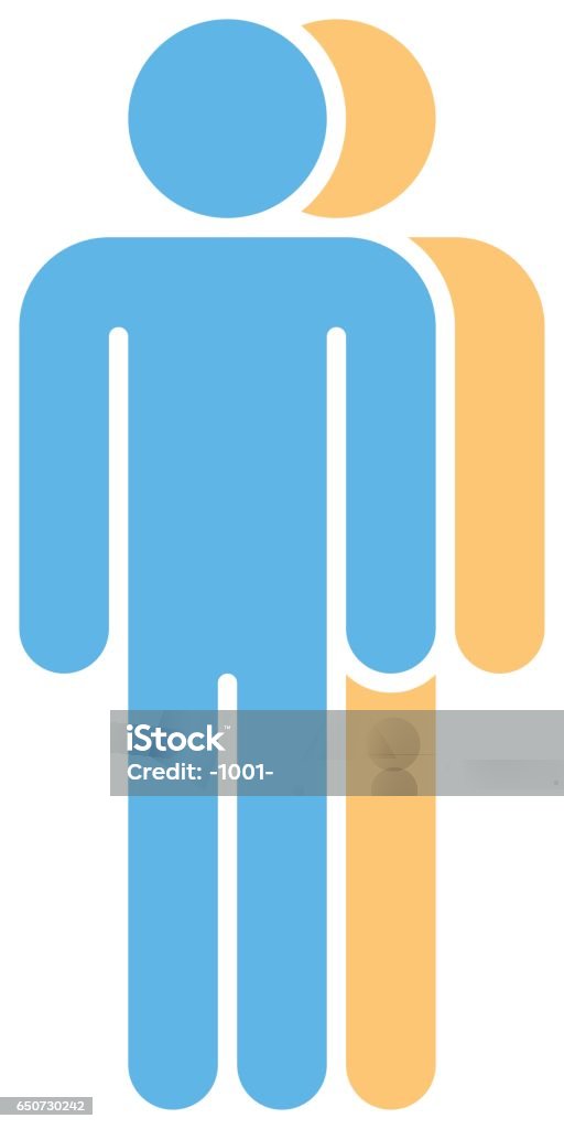 Simple Two Color Human Two Human Sign People Symbol Stock Illustration - Download Image Now ...