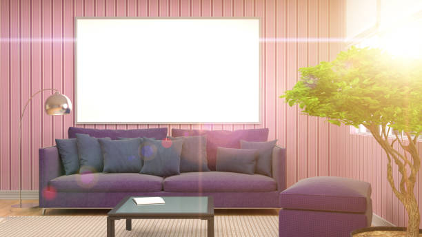 istock mock up poster frame in interior background. 3D Illustration 650737774