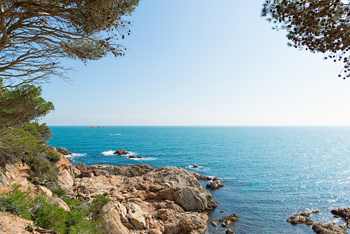 Landscapes and details of the Coast Brave (Costa Brava) in Girona (Spain)