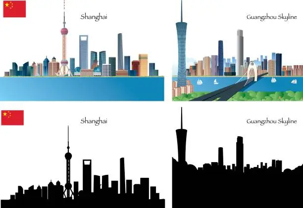 Vector illustration of China Citys