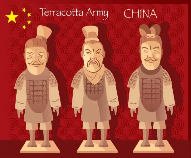 Vector illustration of Terracotta Army