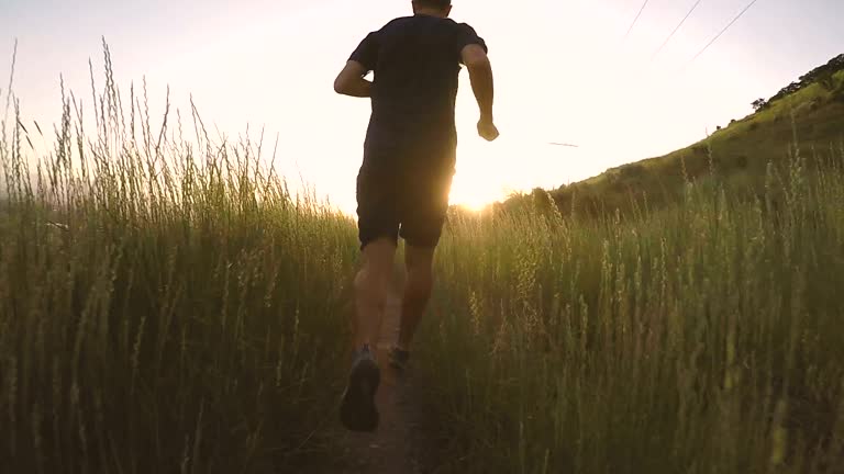 Male Running on Utah Mountain Trail