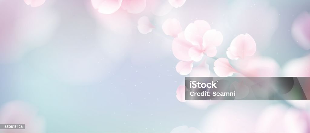 Natur-Hintergrund mit rosa Blüten blühen. - Lizenzfrei Bildhintergrund Vektorgrafik