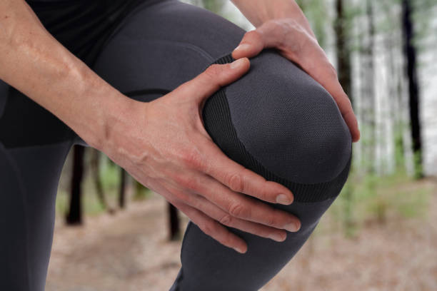 istock Man with knee pain close up. Pain relief concept 650824730
