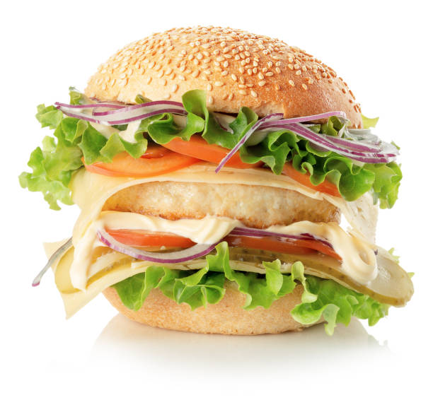 istock chickenburger isolated on the white background 650825846