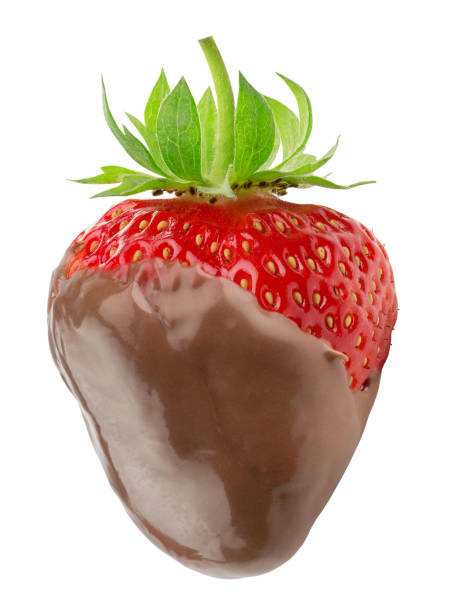 istock strawberry in chocolate isolated on the white background 650856920