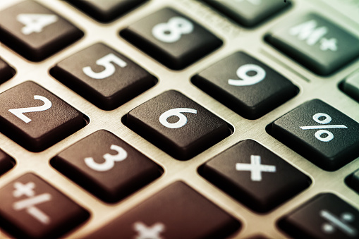 Closeup image of calculator keyboard