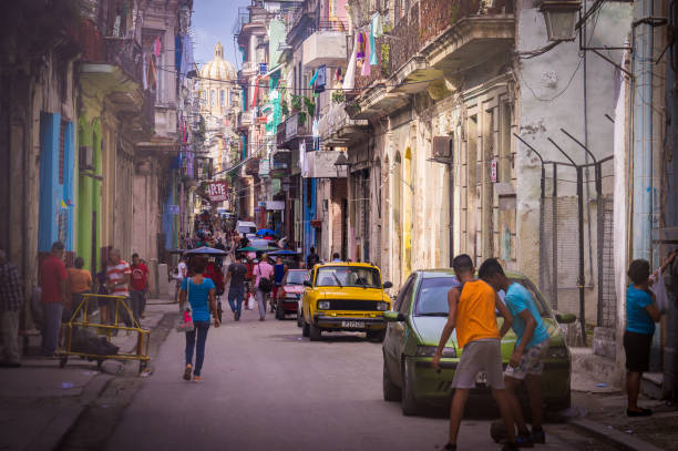 Streetscene in Havana, Cuba stock photo