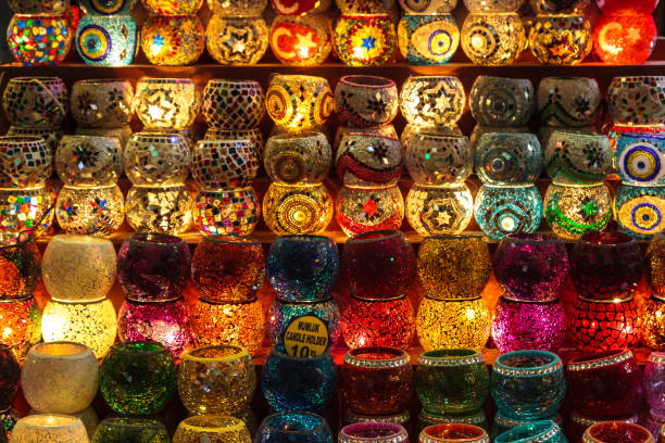 Turkish Mosaic Ottoman Lamps, Chandelier, Grand Bazaar Shopping, Glowing Globes