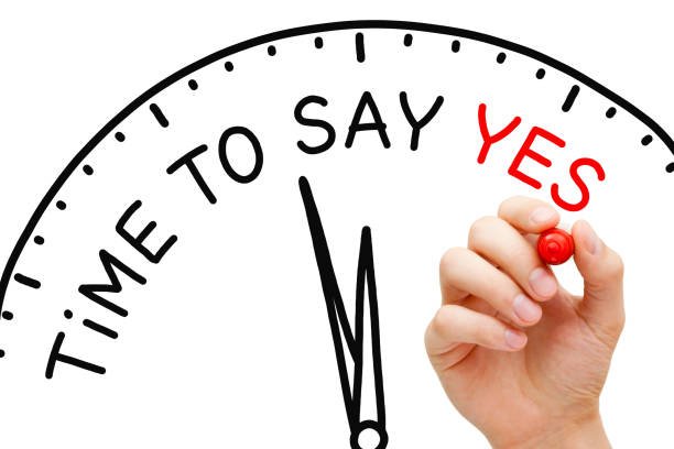 istock Time To Say Yes Clock Concept 650891018
