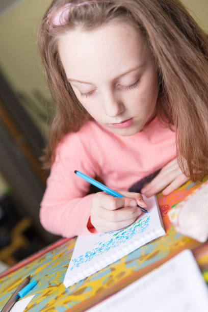 istock Little girl drawing 650914876