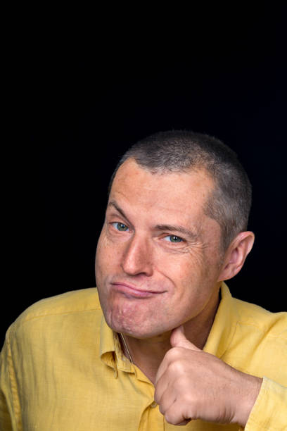 istock male Portrait with grotesque emotions 650922064