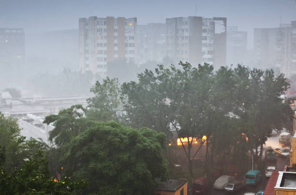 istock Heavy rain in city 650932058