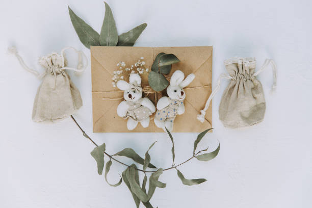 istock Wedding background. Mock-up with envelope. Woman desktop. 650982276