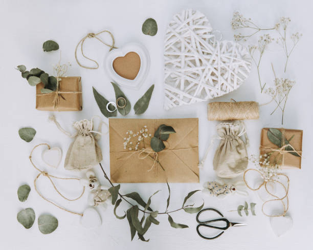 istock Wedding background. Mock-up with envelope. Woman desktop. 650982800