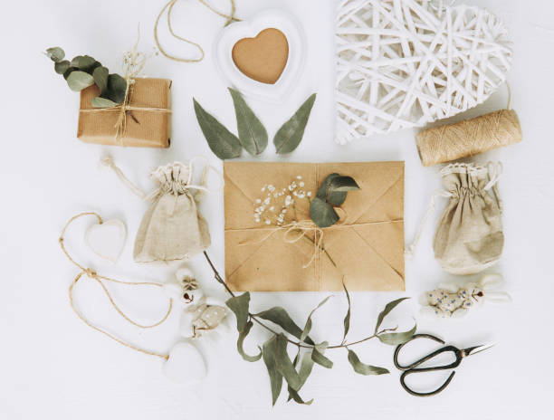 istock Wedding background. Mock-up with envelope. Woman desktop. 650982912