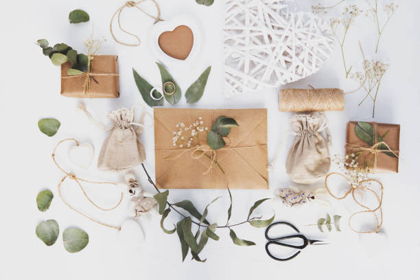 istock Wedding background. Mock-up with envelope. Woman desktop. 650983582